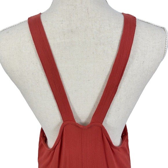 Topshop Womens Tort Ring Sleeveless Overalls Cropped Crepe Wide Leg Jumpsuit M - Picture 8 of 13